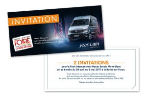 Invitations Jean-Lain Automobiles création graphique agence Goliatus
